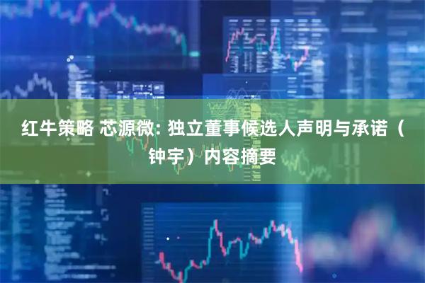 红牛策略 芯源微: 独立董事候选人声明与承诺（钟宇）内容摘要